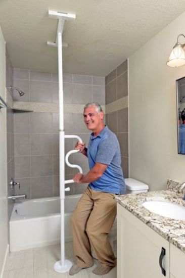 Picture of Security Pole & Curve Grab Bar