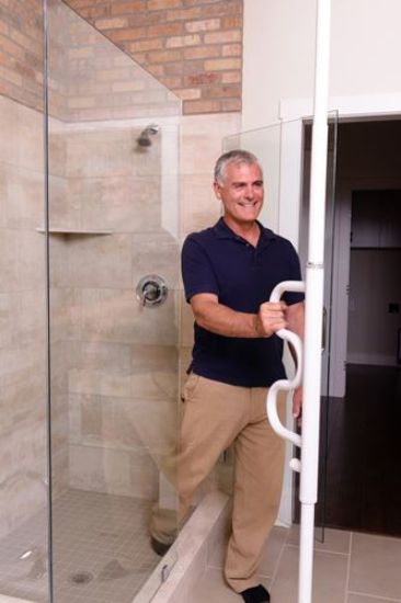 Picture of Security Pole & Curve Grab Bar