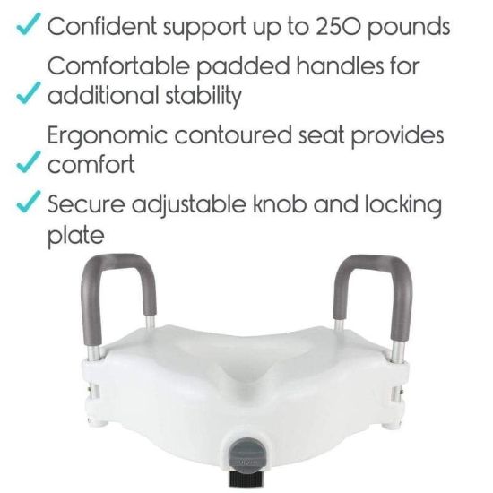 Picture of 5 Raised Toilet Seat, Contoured, Padded Handles